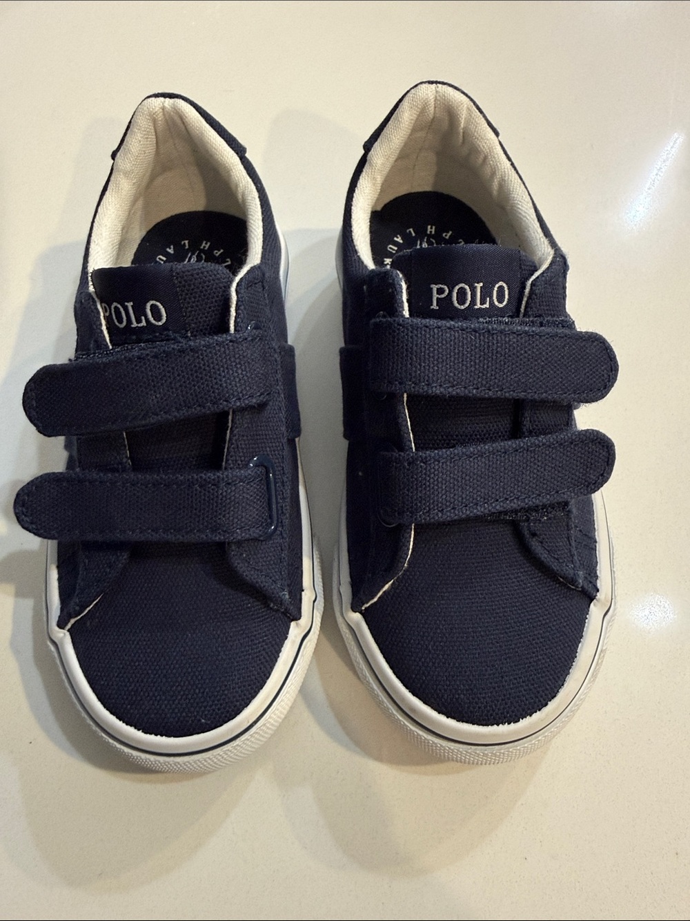 Polo Ralph Lauren Toddler Boys Navy/White Sayer Stay-Put Closure Casual | Size 9